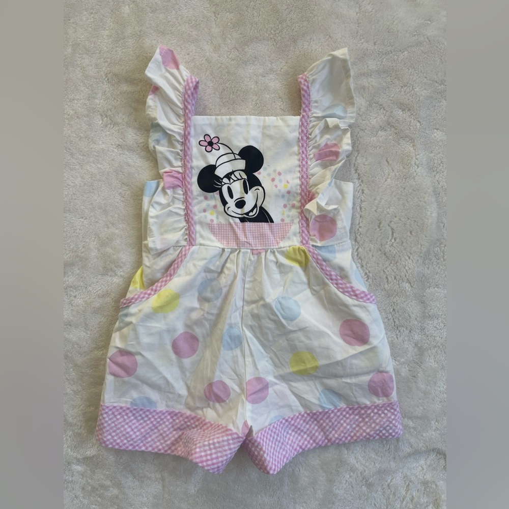 Disney × Pippa & Julie Baby Girl's Minnie Polka Dot-Print Cotton Romper